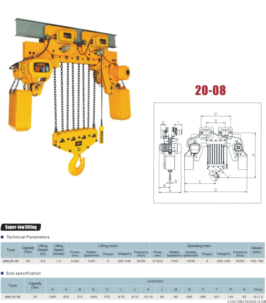 20T 運行式環鏈電動葫蘆MRH20-08