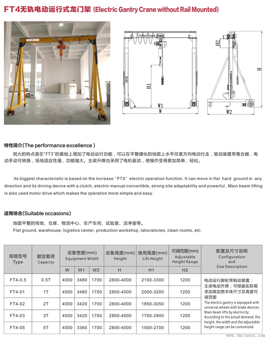 簡易龍門吊技術參數